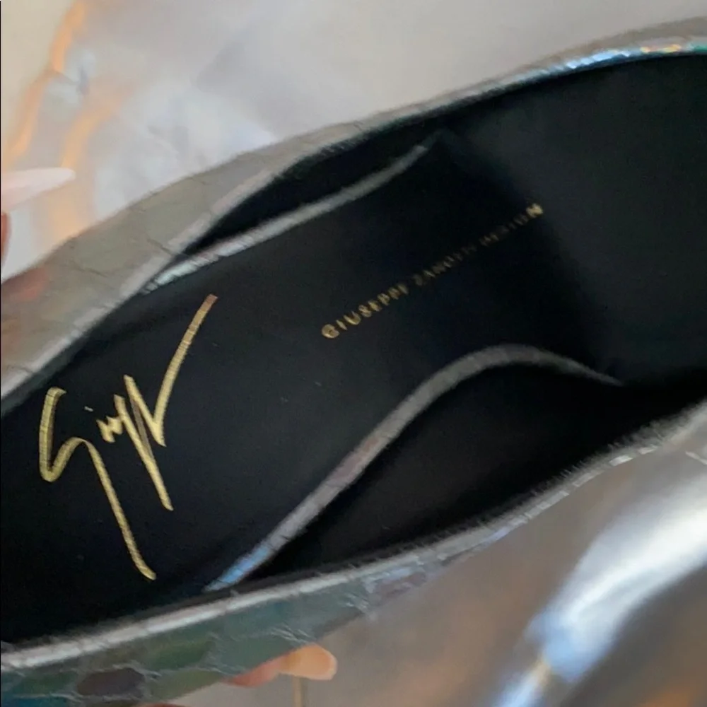 Giuseppe Zanotti RARE Mirrored Leather Silver Pumps